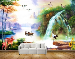 Mystic Walls MWZ2963 Birds Trees Waterfalls Deers Boats Flowers ...