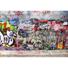 Aoihrraan 2,,8m Urban Street Graffiti Backdrop Vintage ...