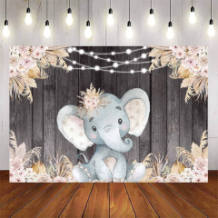 Avezano Elephant Boy Baby Shower Backdrop Blue Floral Elephant Baby Shower Party s (Elephant Baby Shower Backdrop)