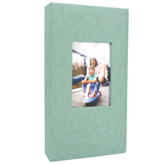 Popotop Photo Album Self Adhesive with Picture Display Window,40 Pages DIY Scrapbook Album for - Picture,Linen Cover Memo