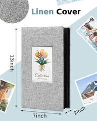 Colemoly Linen Photo Album 300 Pockets for Cover Books Albums Wedding School Family Anniversary Baby Memory Engagement Travel Albums