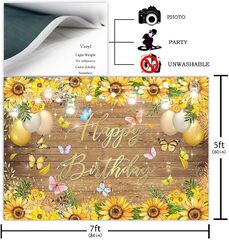 Amazon : Avezano Happy Birthday Backdrop Sunflowers Birthday ...