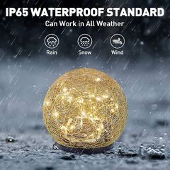 Bannad Garden Solar Lights Cracked Glass Ball Waterproof Warm White LED for Outdoor s Pathway Patio Yard Lawn