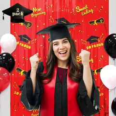 Amazon: Mega-L Graduation Themed Foil Fringe Curtains ...