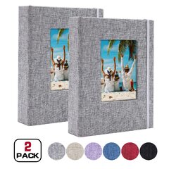 Vienrose Small Photo Albums Photos, 2 Pack Linen Cover Mini ...