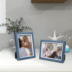 Shampsen Picture Frames Navy Blue Picture Frames Set of 2 for and Tabletop Gift for Birthday