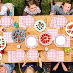 Gingham Paper Plates 8 Pack (Gingham Napkins)