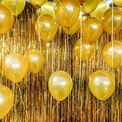 EUFARS Gold Streamers Backdrop Curtains 4 Pack of 3..2ft Gold Fringe Curtain for Photo Booth Backdrop New Years Eve Party Supplies 2024 (Gold Streamers Backdrop Curtains)