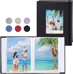 Vienrose Small Photo Albums Photos, 2 Pack Linen Cover Mini Photo Book, 26-Page Holds 52 ,work or Postcards Storage