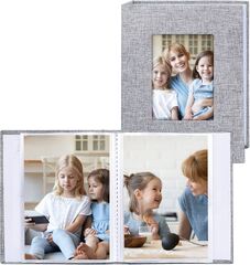 Vienrose Small Photo Album Photos, 2 Pack Linen Cover Mini Photo Book, 26-Page Holds 52 ,work or Postcards st