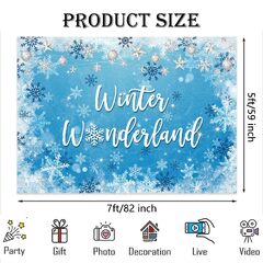 ft Winter Wonderland Theme Backdrop For Blue Boy Baby Shower Birthday Party Christmas Snowflake Snow Landscape Photography Background Bokeh Glitter (Winter Wonderland Backdrop)