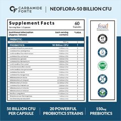 Carbamide Forte Probiotics Supplement 50 Billion for Women & Men 60 Veg Capsules (Carbamide Forte Probiotics Supplement 50 Billion CFU)