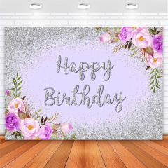 Amazon : Avezano Purple and Silver Birthday Backdrop Purple ...