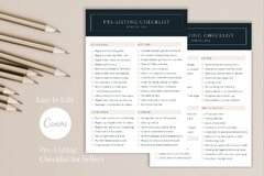 Real Estate Selling Checklist, 2 Pages, Canva