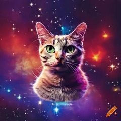 Cat in space, vibrant on Craiyon