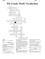 8th Grade Math Vocabulary Crossword - WordMint