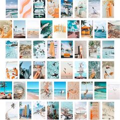 Collage Kit (CY2SIDE 50PCS Blue Aesthetic Picture for Collage 50 Set Summer Beach Collage Kit)