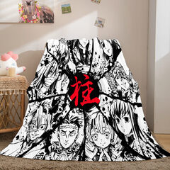 Anime Demon Slayer Flannel Fleece Blanket Cosplay Wrap Nap Quilt ...