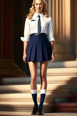 Lexica - Yvonne Strahovski - un, school uniform, seifuku, pleated