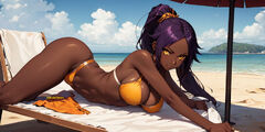 Beach Babe Yoruichi by ValhallaChosen on