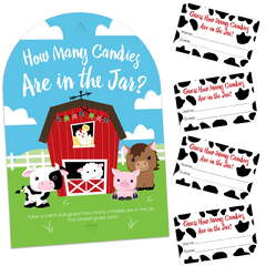 Big Dot of Happiness LLC Farm Animals How Many Candies Barnyard Baby Shower or Birthday (Farm Animals - How Many Candies Barnyard Baby Shower or Birthday Party Game)