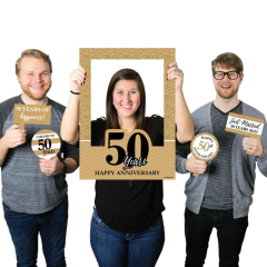 Big Dot of Happiness We Still Do 50th Wedding Anniversary Selfie Photo Booth Picture Frame & Props