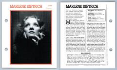 Marlene Dietrich - 1930's Atlas Editions Movie Star Card