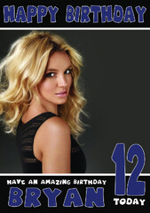 Personalised Britney Spears 2 Celebrity Birthday Card ...