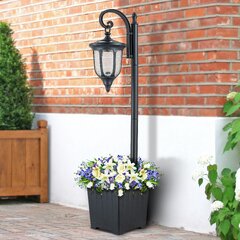 C Cattleya Solar Outdoor Post Light with Planter and Crackle Glass ...