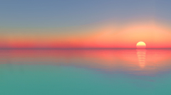 Calm Sea Sunset Horizon Scenery (Calm Sunset )