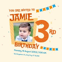 Free custom able baby birthday invitation templates | Canva