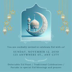 Free custom able Eid al-Fitr invitation templates | Canva