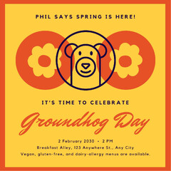 Free custom able Groundhog Day invitation templates | Canva