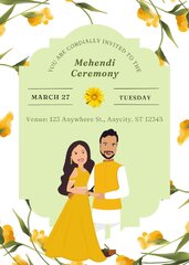 Free custom able Mehndi invitation templates | Canva