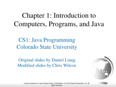 Introduction to Computers, Programs, and Java