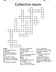 Collective nouns Crossword - WordMint