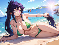 Akeno`s Green Bikini by RedEyes300 on