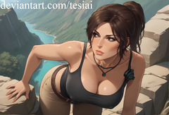 Lara Croft Beautiful Sight ! by TesiAI on