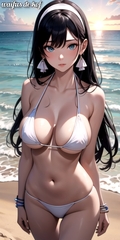 sexy chizuru in white bikini by nhc1992 on