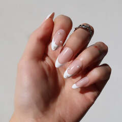 French tip nails (glowie by her ‘That girl’ Press-On Nails Premium Press On Nails)