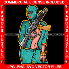 Sexy Gangster Lady Boss Bitch Female Green Ski Mask Sexy Dress ...