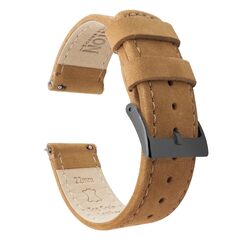 Light Brown Leather Watch Strap (Barton Watch Bands 22mm Gingerbread Brown Quick Release Leather Black Buckle Watch Band Strap)