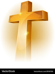 Gold christian cross Royalty Vector