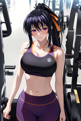 Gym Time With Akeno by AiArtShines on