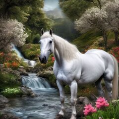 Horse, Bach, Flower. Royalty-Free Stock Illustration ...