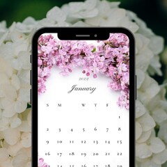 BUNDLE 12 2023 Calendar Monthly Flowers Aesthetic Phone - Etsy