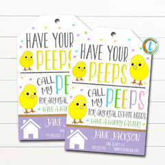 Easter Realtor Pop By Gift Tags | Have Your Peeps Call My Peeps ...