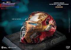 Marvel Avengers Endgame Ironman Mark 50 Helmet Battle Damaged Helmet Statue (Beast Kingdom MC-038 Avengers Endgame Master Craft Iron Man Mark50 Helmet Battle Damaged)