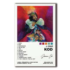 J Cole KOD Album Cover Signed Limited Picture Paintings for Living Room Bedroom Unframe-style (Cinemaflix J. Cole Kod Hip-hop/rap Album Cover )