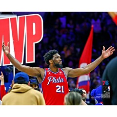 Joel Embiid Philadelphia 76ers Unsigned Celebrating Game Winner vs. Trail Blazers Photograph (Joel Embiid)